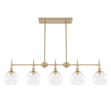 Hunter Xidane 5-Light Linear Chandelier in Alturas Gold