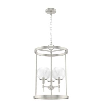 Hunter Xidane 3-Light 15 Inch Foyer Lantern in Brushed Nickel