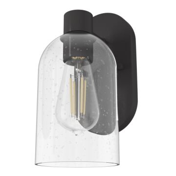 Hunter Lochmeade Clear Seeded Glass 1-Light Sconce in Noble Bronze