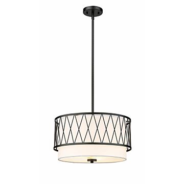 Z-Lite Dalton 3-Light Pendant Light In Matte Black