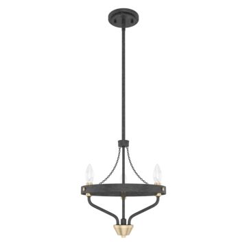 Hunter Merlin 3-Light Small Chandelier in Rustic Iron