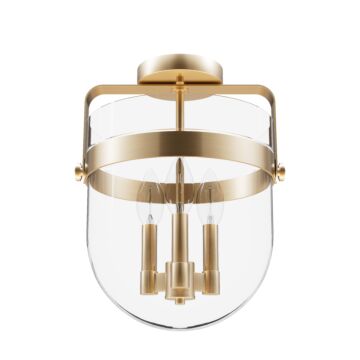 Hunter Karloff 3-Light Semi-Flush Mount in Alturas Gold