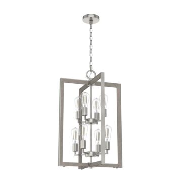 Hunter Woodburn 8-Light Foyer Pendant in Brushed Nickel