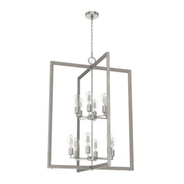 Hunter Woodburn 12-Light 30.5 Inch Foyer Pendant in Brushed Nickel