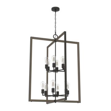 Hunter Woodburn 12-Light Lantern Pendant in Noble Bronze