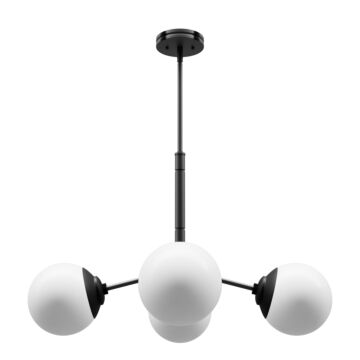 Hunter Hepburn 4-Light Chandelier in Matte Black