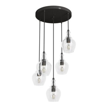 Hunter Maple Park 5-Light Round Cluster in Noble Bronze