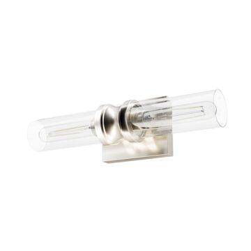 Hunter Lenlock 2-Light Bathroom Vanity Light in Brushed Nickel