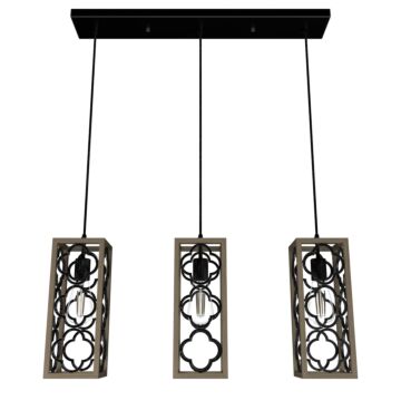 Hunter Gablecrest 3-Light Linear Cluster in French Oak