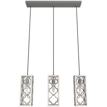 Hunter Gablecrest 3-Light Linear Cluster in Distressed White