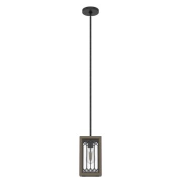 Chevron 1-Light Mini Pendant in Rustic Iron