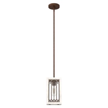 Hunter Chevron 1-Light Mini Pendant in Textured Rust