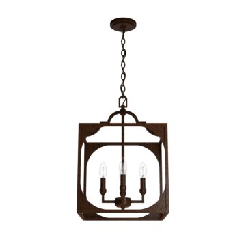 Hunter Highland Hill 4-Light Pendant in Textured Rust