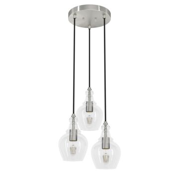 Hunter Maple Park 3-Light Round Cluster in Brushed Nickel