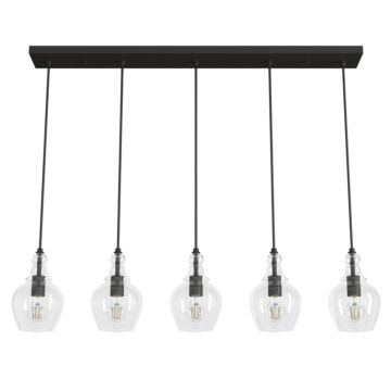 Hunter Maple Park 5-Light Linear Cluster in Noble Bronze