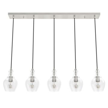 Hunter Maple Park 5-Light Linear Cluster in Brushed Nickel