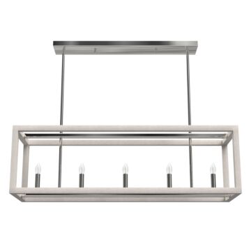 Hunter Squire Manor 5-Light Linear Chandelier in Chrome
