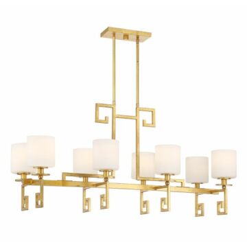 Quatrain 8-Light Linear Chandelier in True Gold