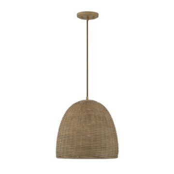 One Light Pendant in Natural Wicker by Meridian