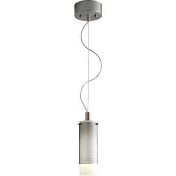 Lotus One Light Pendant in Satin Nickel by Oxygen