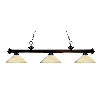 Z Lite Riviera 3 Light Linear Pendant Light In Bronze