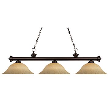 Z-Lite Riviera 3-Light Linear Pendant Light In Bronze