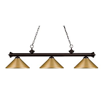Z-Lite Riviera 3-Light Linear Pendant Light In Bronze