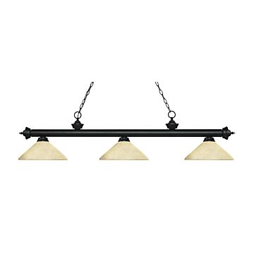 Z Lite Riviera 3 Light Linear Pendant Light In Matte Black