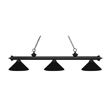 Z-Lite Riviera 3-Light Linear Pendant Light In Matte Black