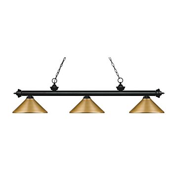 Z-Lite Riviera 3-Light Linear Pendant Light In Matte Black
