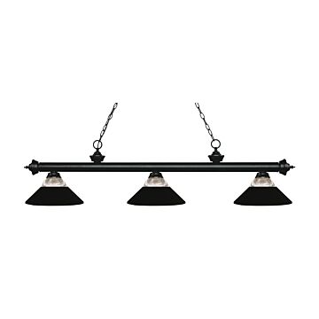 Z-Lite Riviera 3-Light Linear Pendant Light In Matte Black