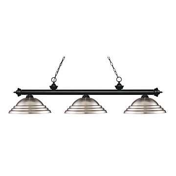 Z-Lite Riviera 3-Light Linear Pendant Light In Matte Black