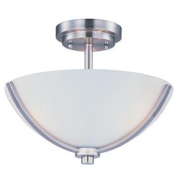 Deven Three Light Semi Flush Mount in Satin Nickel by Maxim