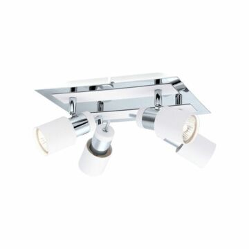 Davida 4 Light 9.45 inch Chrome and White Semi-Flush Mount Ceiling Light