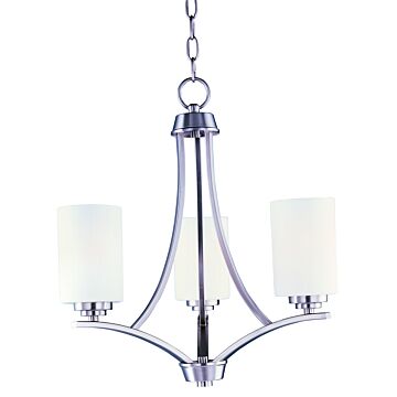 Deven Three Light Chandelier in Satin Nickel by Maxim