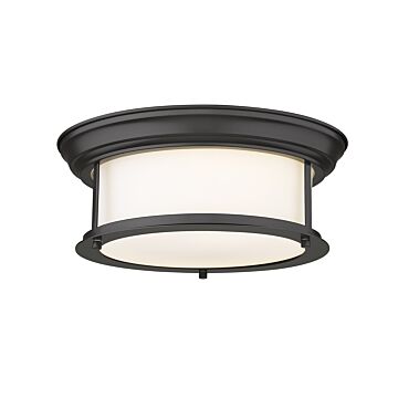 Z-Lite Sonna 2-Light Flush Mount Ceiling Light In Bronze