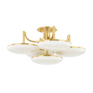 Bregman LED Semi Flush Mount in Aged Brass by Hudson Valley