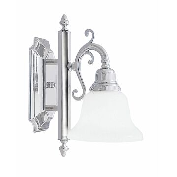 French Regency 1-Light Bathroom Vanity Light in Polished Chrome