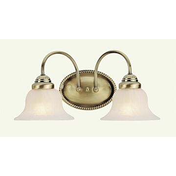 Edgemont 2-Light Bathroom Vanity Light in Antique Brass