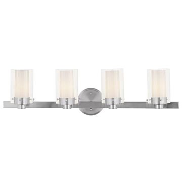 Manhattan 4-Light Bathroom Vanity Light in Brushed Nickel