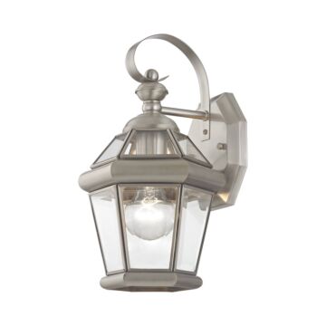 Georgetown 1-Light Outdoor Wall Lantern in Brushed Nickel