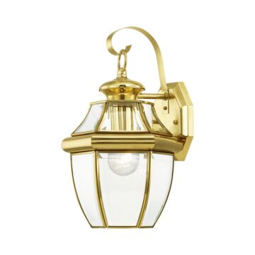 Monterey 1-Light Outdoor Wall Lantern in Polished Brass