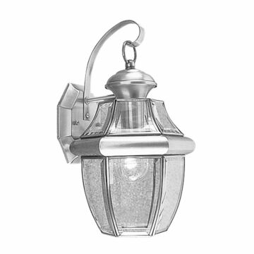 Monterey 1-Light Outdoor Wall Lantern in Brushed Nickel