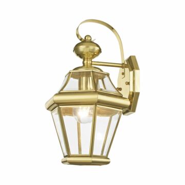 Georgetown 1-Light Outdoor Wall Lantern in Polished Brass