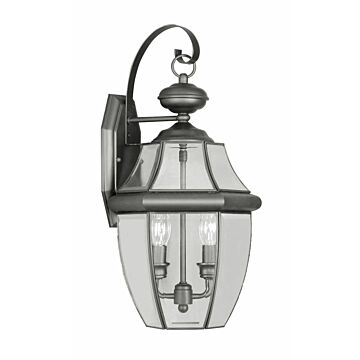 Monterey 2-Light Outdoor Wall Lantern in Black