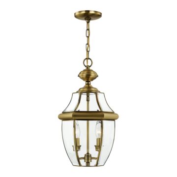 Monterey 2-Light Outdoor Pendant in Antique Brass