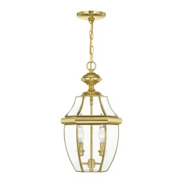 Monterey 2-Light Outdoor Pendant in Polished Brass