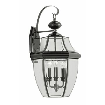 Monterey 3-Light Outdoor Wall Lantern in Black
