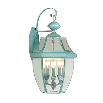Monterey 3-Light Outdoor Wall Lantern in Verdigris