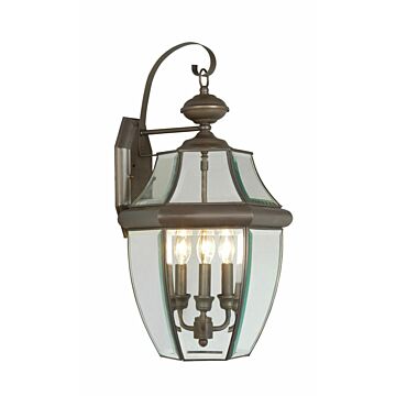 Monterey 3-Light Outdoor Wall Lantern in Bronze